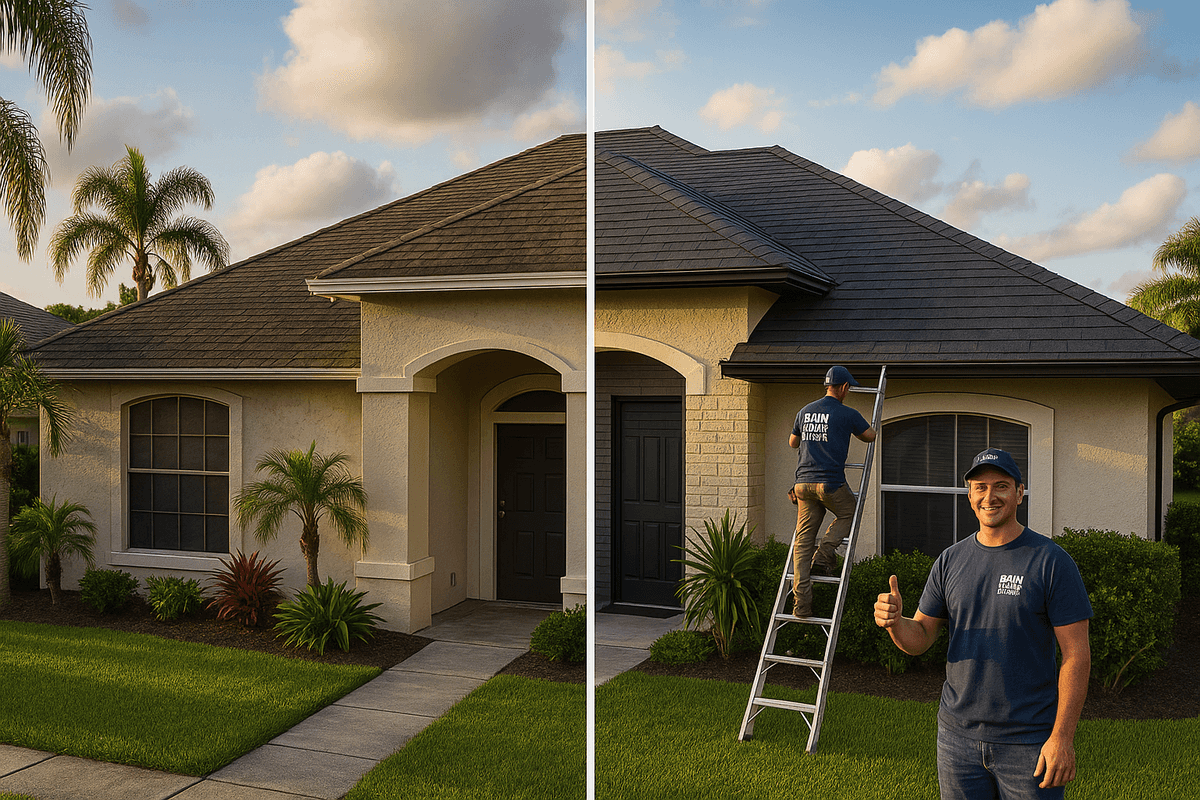 Completed roofing project showcase